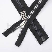 МОЛНИЯ № КУРТОЧНАЯ ТРАКТОР Т8  90 см зв. никель ЧЕРНАЯ