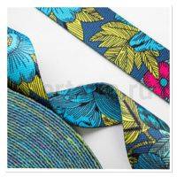 Стропа №35  38 мм принт "цветы синие" ТНС-38-45 GFM (5 м/упак)