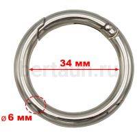 Кольцо-карабин № 9 d34 мм LT (O 058-2229) никель 