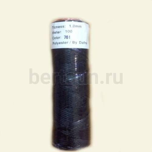 Нитки вощеные№102 d1мм 100м.для ручной прошивки СЕРЫЙ 761 DAFNA