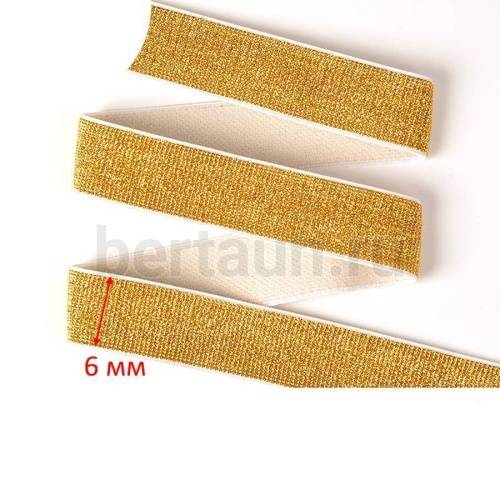 Резинка босоножная  6 мм золото Италия