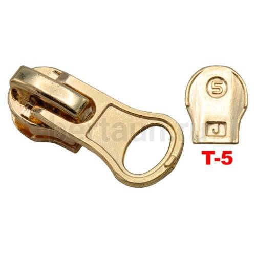 Замок-бегунок №202 спираль Т5 нижний ОБРАТКА BERT золото