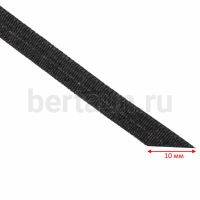 Резинка босоножная в кожаной оплетке 10 мм черная цв.№ 7 Италия