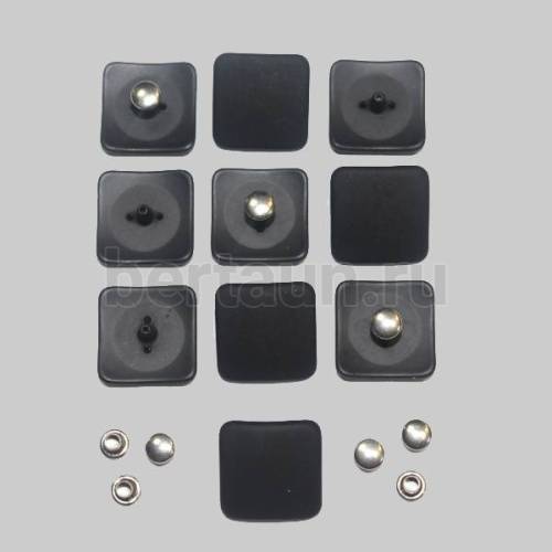 Фурнитура №11 Украшение квадрат 18*18 мм черный мат. 10 шт/уп