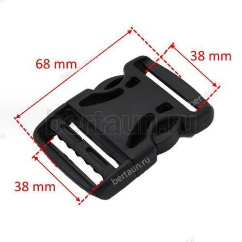 Карабин № 45 пласт.защелка  д/сумок.38 мм К0002/скелет/ЛТ/черн