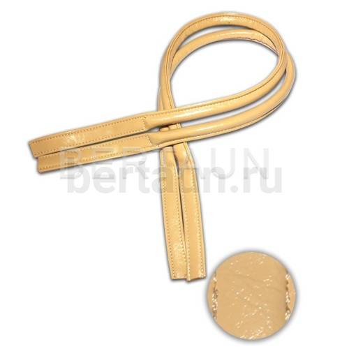 Ручки сумочные 75 см крепл.УЗКОЕ № 74 полиурет. св.крем ЛАК