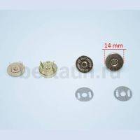 Кнопка №18 магнитная 14 мм золото (5 шт/уп)