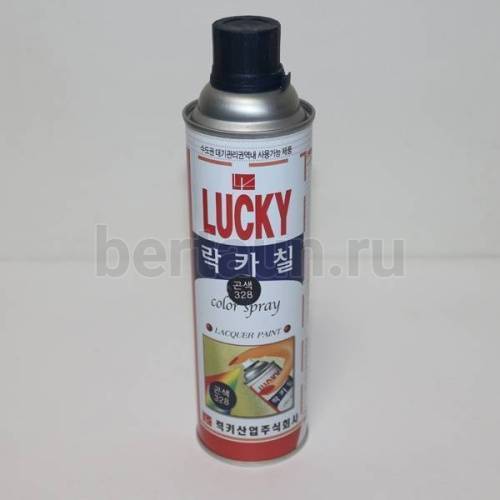 Краска №  2 аэрозоль "LUCKY" 400 мл № 328 т.синяя