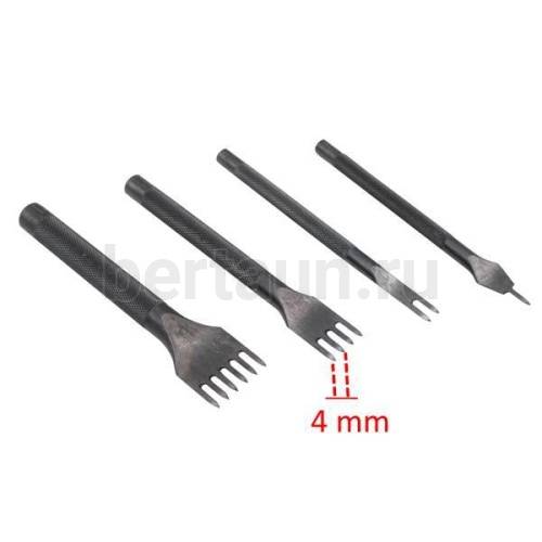 Пробойник № 62  Master Bert строчн. РОМБ.  шаг 4мм (компл 4 шт:1,2,4,6)