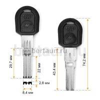 Заг.для ключ. LM-3DP 3+1 паз с отверстием Scorpion черный  верт. № 577