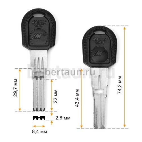 Заг.для ключ. LM-3DP 3+1 паз с отверстием Scorpion черный  верт. № 577