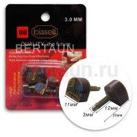 BISSELL набойки со штырем №  37  3,0 мм  11*11 (604В) корич. 5 пар /упак 
