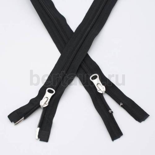 МОЛНИЯ №109 курточная 2 замка спираль Т7 ПРИБАЛТИКА 120 см черная