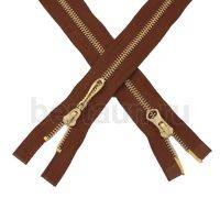 МОЛНИЯ № 91 КУРТОЧНАЯ ИТАЛИЯ Т5 метал.золото 100 см 2 замка коричневый 