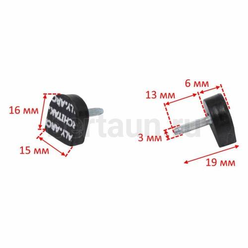 ARCHITAK  набойки № 5  р.7  15*16 мм/203 ( чёрные )