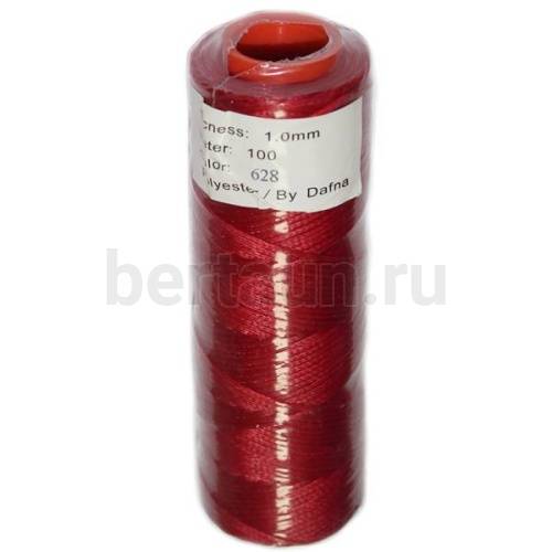 Нитки вощеные №57 d1мм 100м.для ручной прошивки красн 628 DAFNA