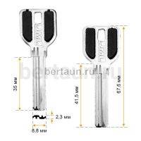 Заг.для ключ. MCM 3 паза (35 мм) с пл.вставками №606