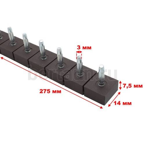 Полоса - штырь № 2  ОСЬМИНОГ (10 пар) №1 УЗКАЯ коричн.
