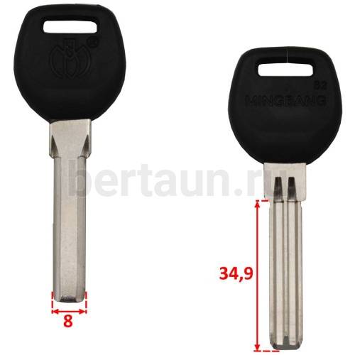 Заг.для ключ. ПАН-ПАН MINGBANG-B2-вертик. пластик с площад. 2 паза (8.0x34мм) № 62 