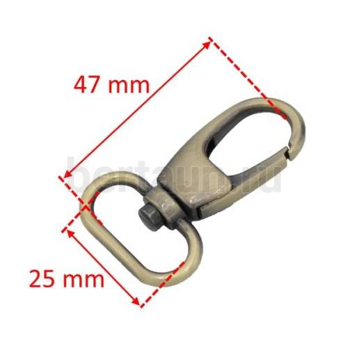 Карабин № 19 метал. д/сумок.GFM 25мм арт.057/1790 антик