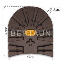 Набойка № 55  BISSELL 618S   ТАНК 7.5 мм женская темно-коричневый BROWN (1) "желтый логотип"