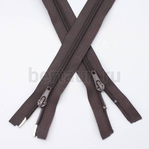 МОЛНИЯ №126 курточная 2 замка спираль Т7 ПРИБАЛТИКА 120 см коричн