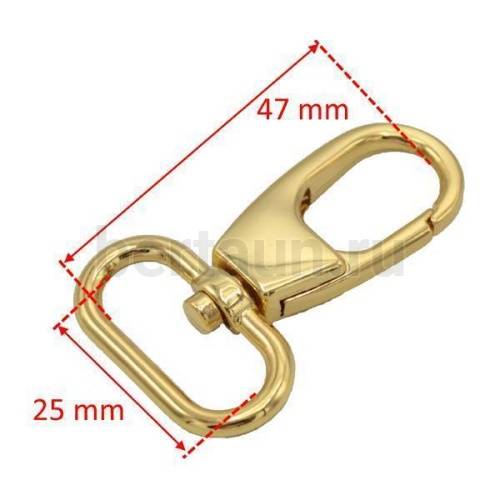 Карабин №172 метал. д/сумок.GM 25мм 7302/057 25мм золото