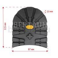 Набойка №106 BISSELL мягкая 617ТК (72A) ТАНК 13 мм  мужская черный BLACK (2) "желтый логотип"