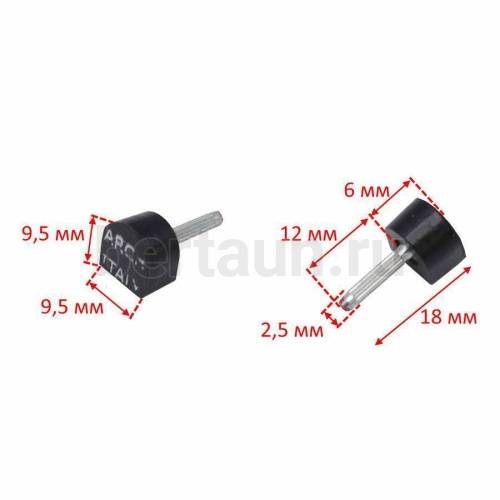ARCHITAK  набойки № 8  р.1   ТОНКИЙ ШТЫРЬ р.9.5*9.5 мм /389.5 черн.