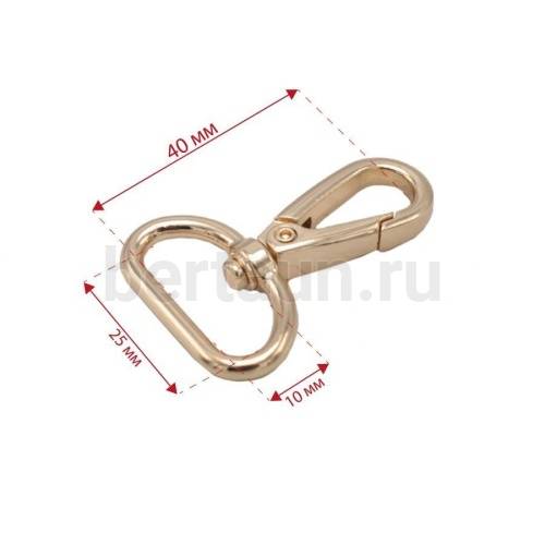 Карабин №151 металический карабин для сумки GFM 140215 25 мм золото