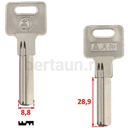 Заг.для ключ. CRIT/САЗАР2D 2 паза верт./(8.8*29,4мм) № 63 