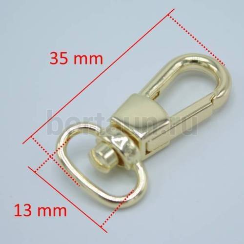 Карабин № 78 метал. д/сумок LT/GFM  0078 12 мм золото