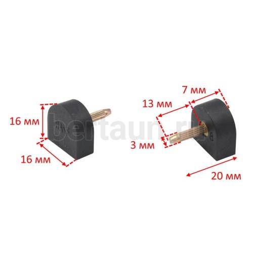 Набойка  BASF № 8 п/у со штыр.№ 8 (16*16) черн.