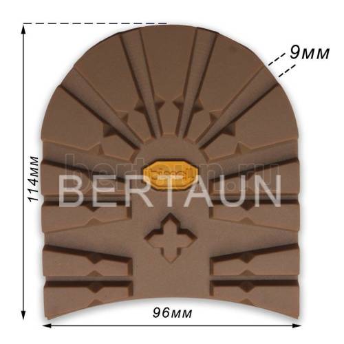 Набойка №  74  BISSELL 617B   ТАНК 9 мм мужская светло-коричневый LIGHT BROWN (8) "желтый логотип"
