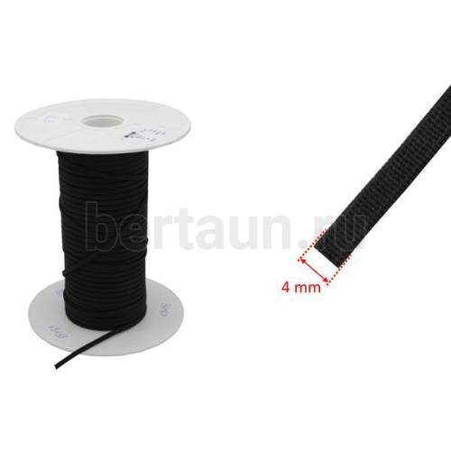 Резинка   4 мм башмачная (черная) Италия