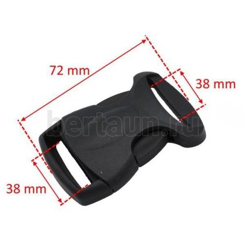 Карабин № 46 пласт.защелка  д/сумок.38 мм К0091 ЛТ черн.