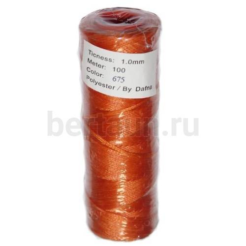 Нитки вощеные №91 d1мм 100м.для ручной прошивки ОРАНЖ 675 DAFNA