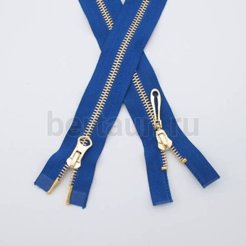 МОЛНИЯ № 88 КУРТОЧНАЯ ИТАЛИЯ Т5 метал.золото 100 см 2 замка василек