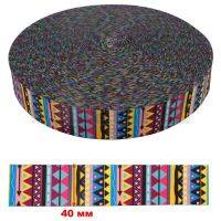 Стропа №15  38 мм принт ромбики TML (радуга) ТНС-38-5 (5 м/упак)