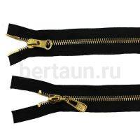 МОЛНИЯ №  1 КУРТОЧНАЯ ИТАЛИЯ Т5 метал.золото 100 см 2 замка черная