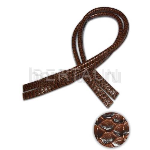 Ручки сумочные 75 см крепл.УЗКОЕ № 22 полиурет. св. корич. крокодил