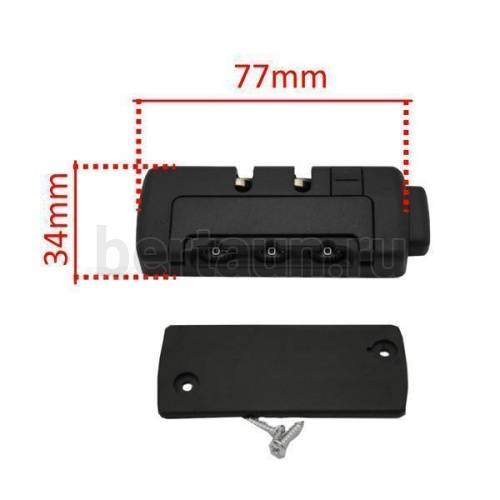 Замок чемоданный № 10 BRT 77*34 мм кодовый черный мат