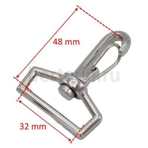 Карабин № 31 метал. д/сумок.GM В037 32 мм никель