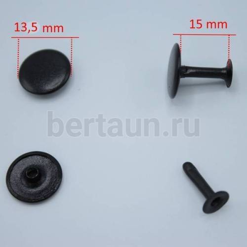 Заклепки "Хольнитены" №47 15*15 высокая ножка оксид  (10 шт/уп)