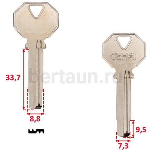 Заг.для ключ. СЕНАТ-1D правый (вертикалка 2 паза) № 57 