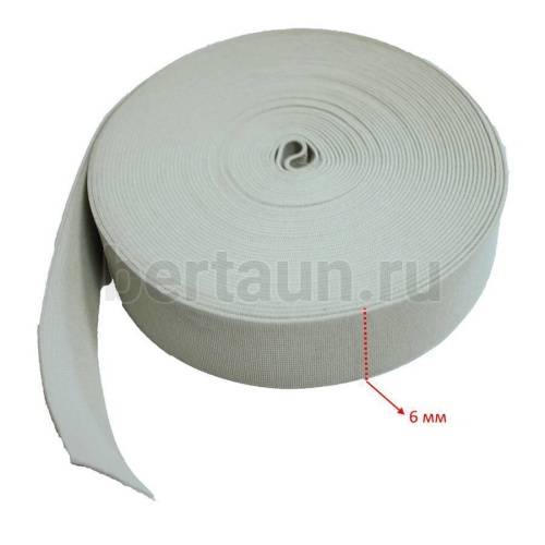 Резинка   6 мм башмачная (беж.) Италия ширина    6мм.
