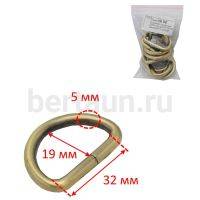 Рамка № 92 сумочная полукольцо GFM ring (ф5*32*19) 32 мм антик 10 шт/упак