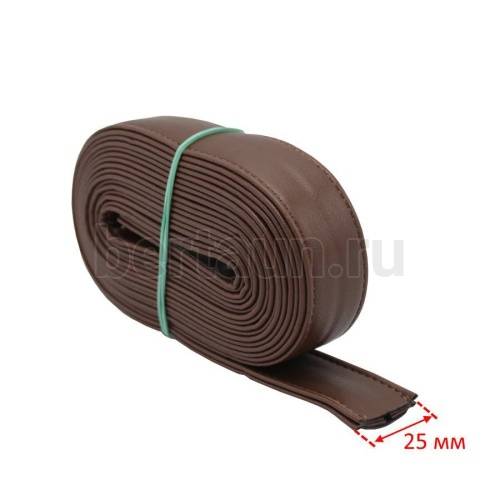 Ручки сумочные ПЛОСКИЕ №144 2,5см*2м св.корич.глад.NEW