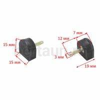 SOLIDO набойка п/у со штыр.№  15 (15*15) черн. (Италия)