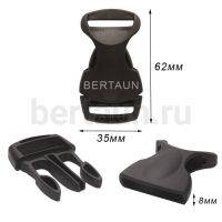 Карабин №153  пластик фастекс д/сумок 25 мм АР1306 черный (10шт/упак)